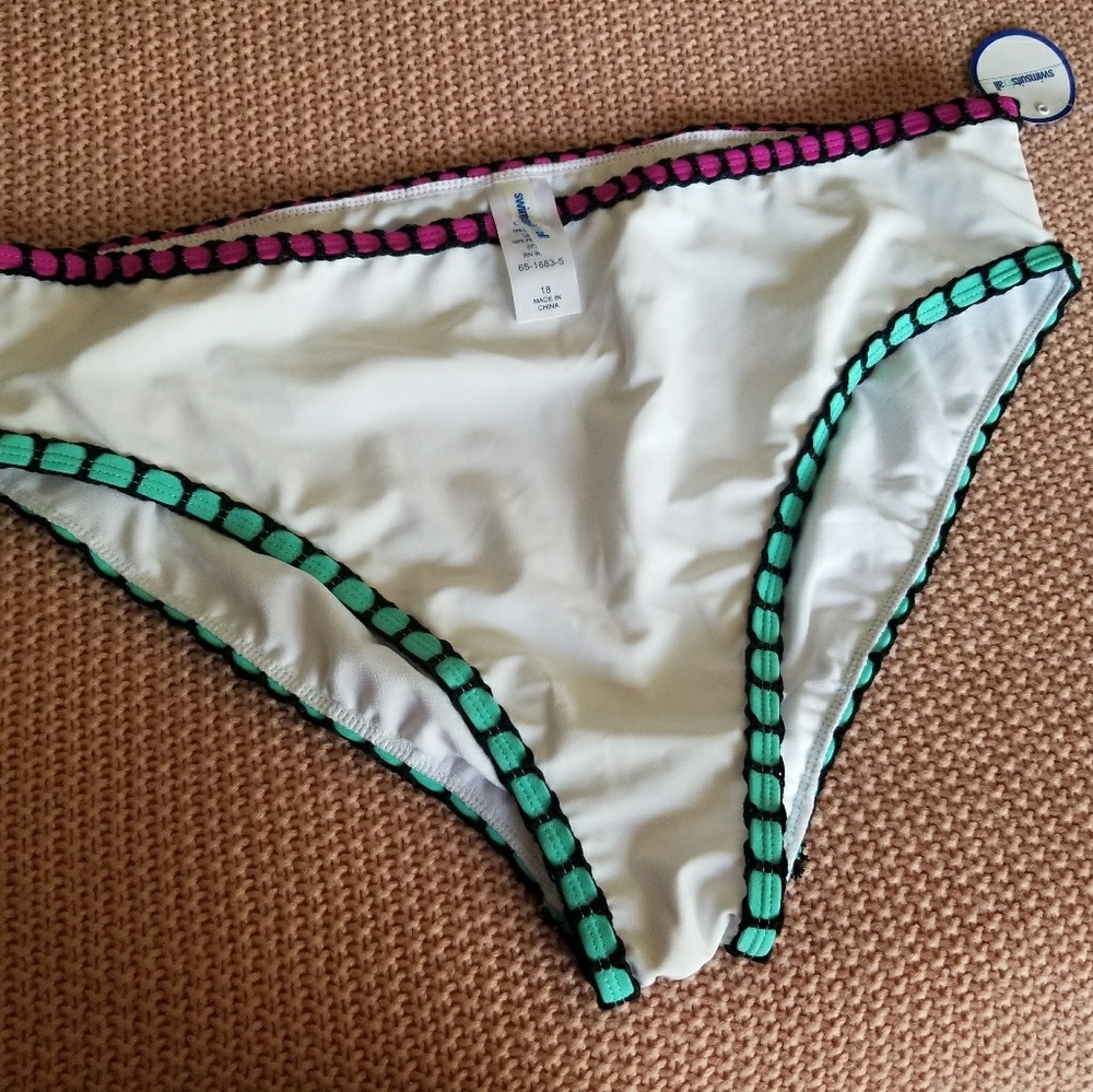 White bikini bottom, swimsuitsforall NWT